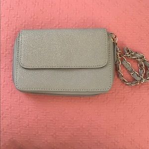 Gold shimmer wristlet